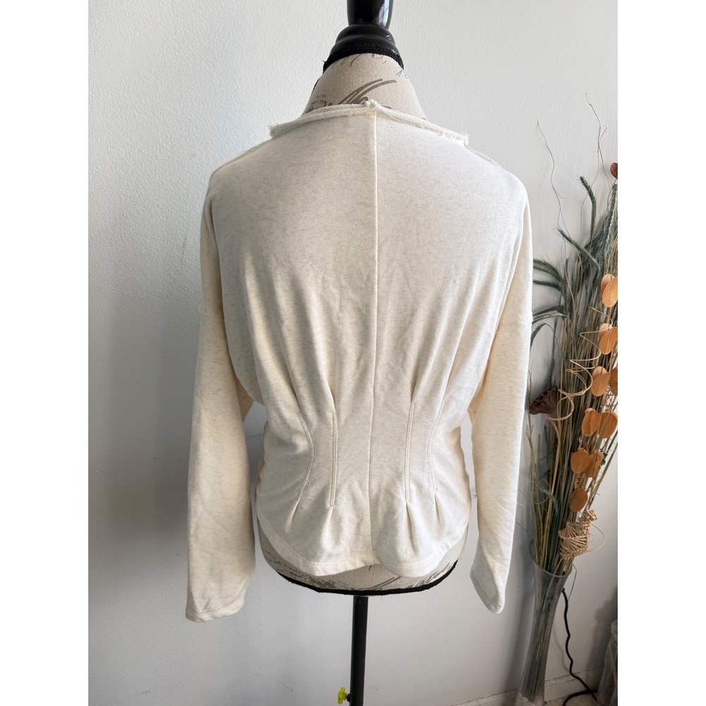 Pilcro Anthropologie Womens Cream Heathered Corset Waist Top OB1581050 Size M
